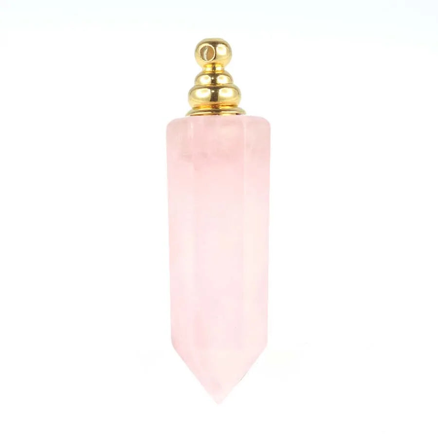 Charms Natural Healing Crystal Stone Boho Perfume Diffuser Pendants for Women Amethyst Rose Quartz Fluorite Choice Men Jewelry
