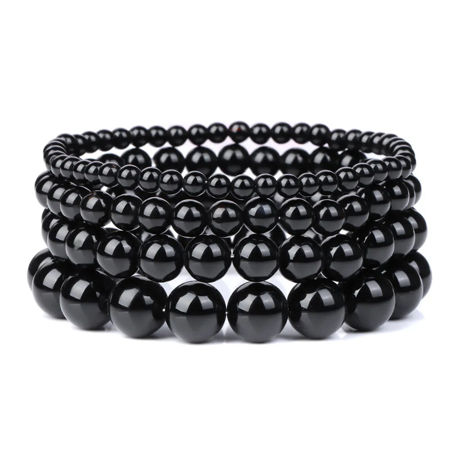 Fashion Natural Brown Striped Agates Bracelet Women 4/6/8/10mm Agates Beads Elastic Bracelets for Men Reiki Healing Boho Jewelry - Charlie Dolly