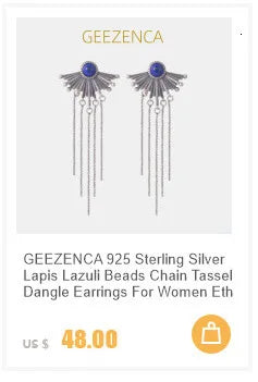 GEEZENCA 925 Silver Lapis Lazuli White Crystal Women's Drop Earrings 18K Gold Heart Waterdrop Dangle Earring Love Gift For Her