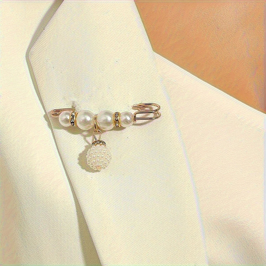 Elegant Faux Pearl Brooch Pin Set (14 Pieces)