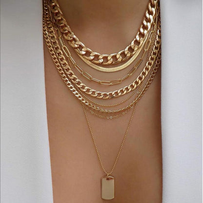 bls-miracle Bohemia Gold Color Multiple Styles Necklace For Women Multi-Layer Crystal Pendant Necklaces Set Jewelry Gifts