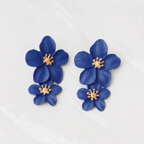 Metal Flower Stud Earrings Jewelry