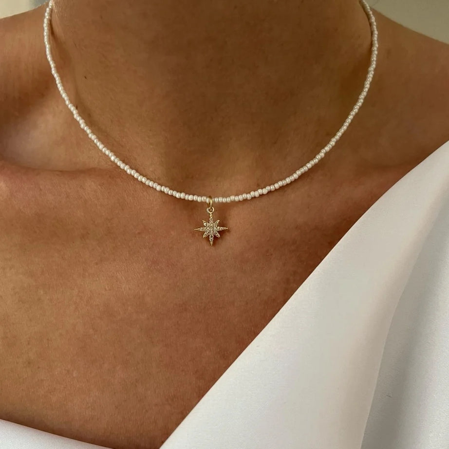 Minimalist Pearl and Tassel French Boho Collar Chain