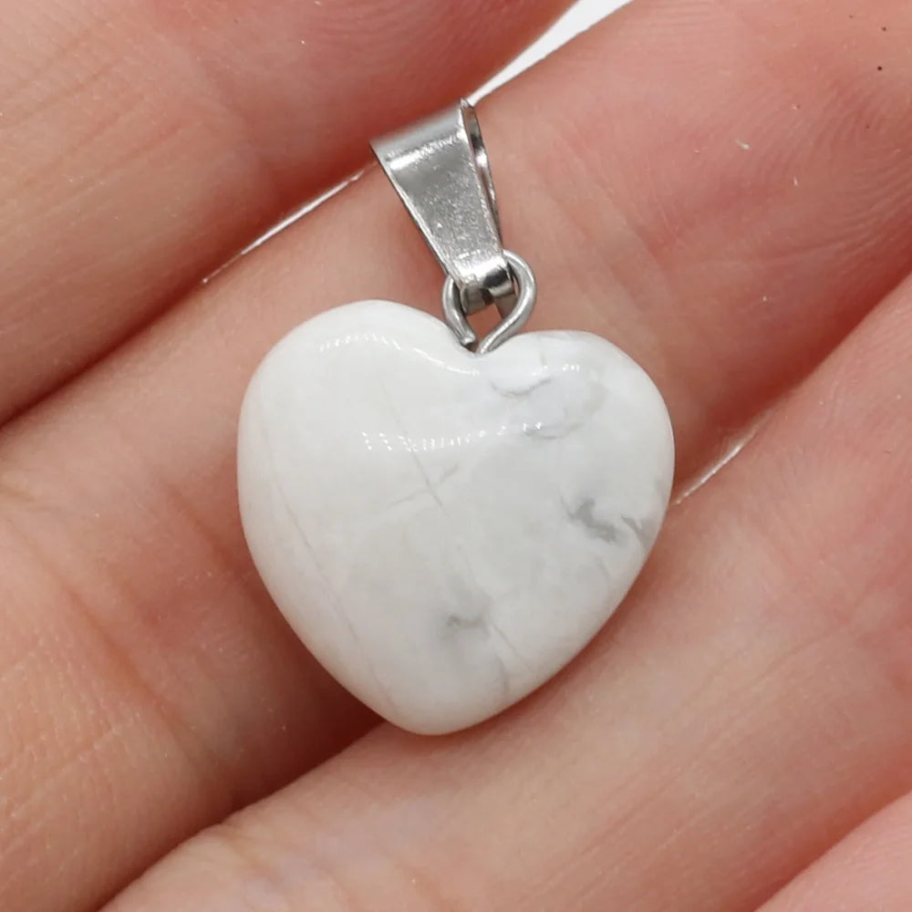 4Pcs Small Pendant Natural Stone Heart-Shaped Lapis lazuli Pendat For Jewelry Making DIY Necklace Earrings Accessory