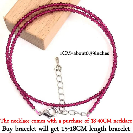 2mm Gemstone Beaded Necklace & Bracelet
