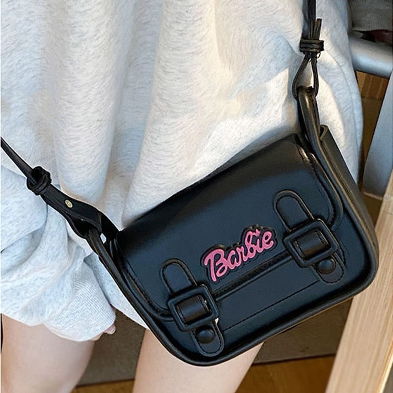 Kawaii Barbie Anime Summer Fashion Letter Armpit Bag Versatile One Shoulder Messenger Pink Green Container Storage Girls Gift