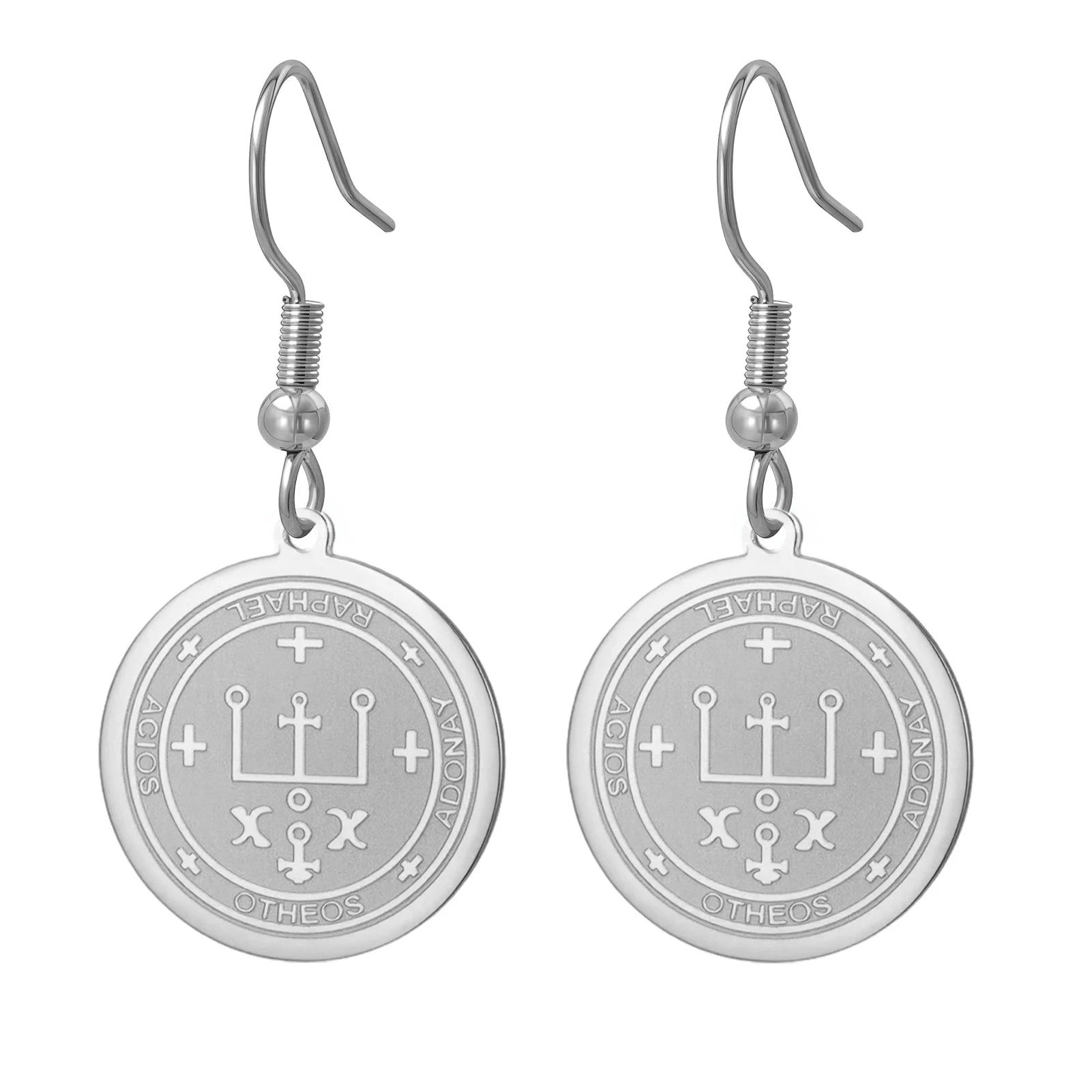 LIKGREAT Archangel Raphael Earrings for Women Spiritual Gift or Protection Healing Travel Safe Jewelry Stainless Steel Accessory