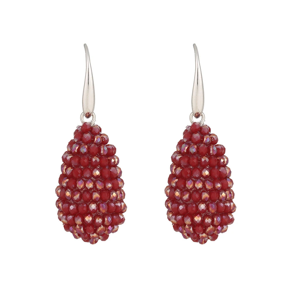 INKDEW Long Drop Earrings Beaded Multicolor Handmade Threading Crystal Big Earrings for Women Gift oorbellen Jewelry boho EA005