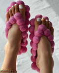 Outdoor Soft Bubble Flip Flops Summer Slides For Women Close Toe Slippers Bubble Massage Litchi Sandals Brand Sandals Men Clogs - Charlie Dolly