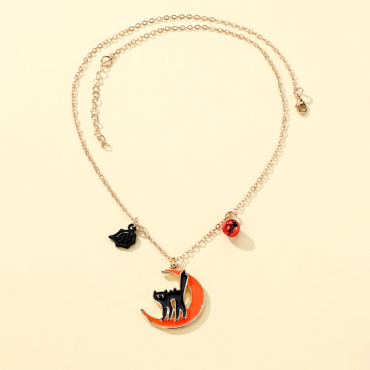 Halloween Children's Necklace Hat Pumpkin Bat Alloy Oil Drop Good Friends Versatile Collar Chain Set First Jewelry - Charlie Dolly