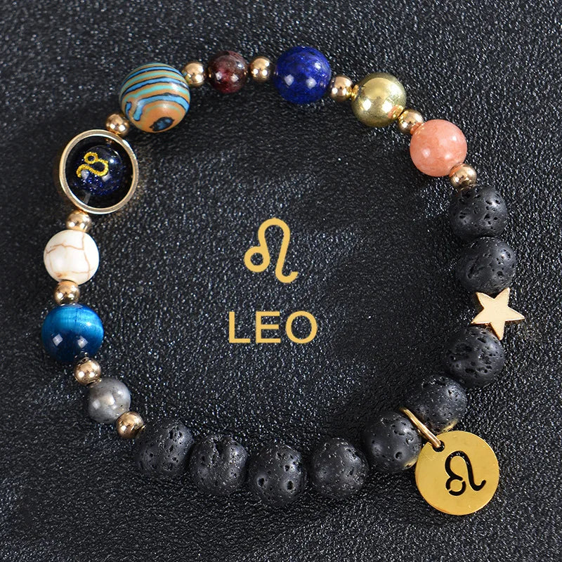 Zodiac Bracelets for Women 12 Constellations Crystal Stone Bracelet for Birthday Zodiac Gifts Constellation Charm Bracelet