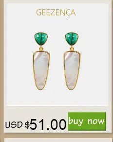 GEEZENCA 925 Silver Lapis Lazuli Turquoise Leaf Stud Earrings Women Gold Plated Trendy Dainty Lightweight Statement Earring Gift