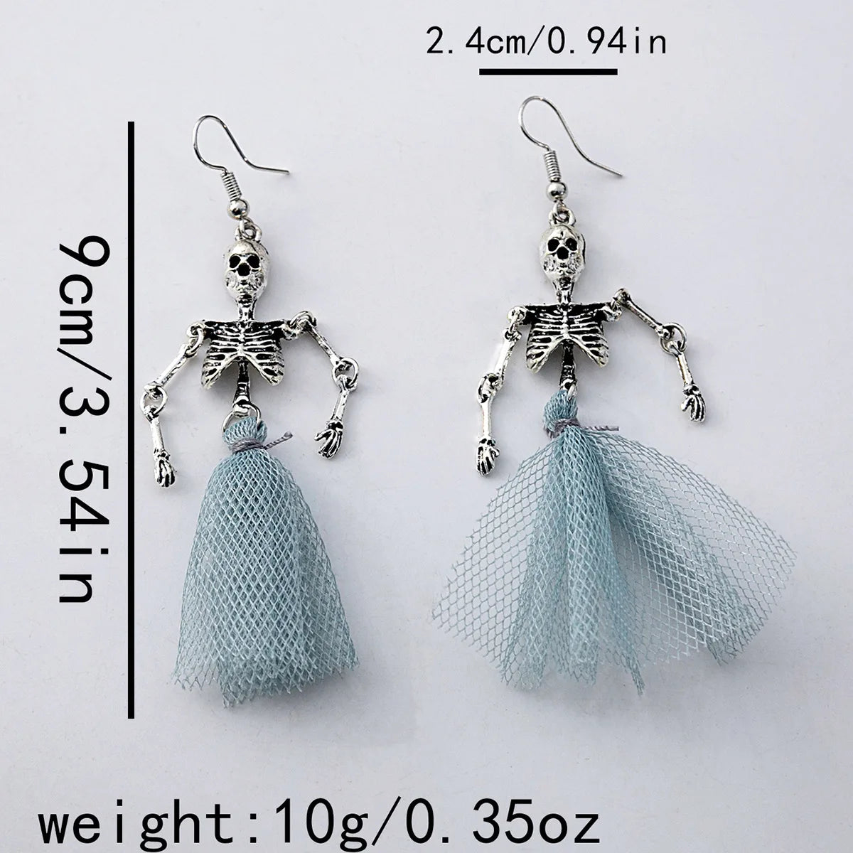 Creative Halloween Skull Dangle Stud Earrings for Women Gothic All Saints' Day Jewelry Metal Drop Statement Pierced Ear Gifts - Charlie Dolly