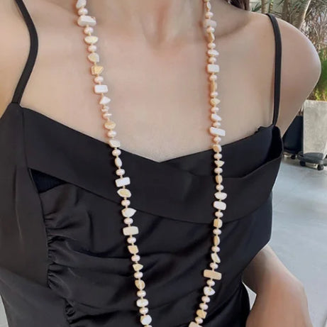 Irregular Stone Crystal Double Layer Necklace Jewelry