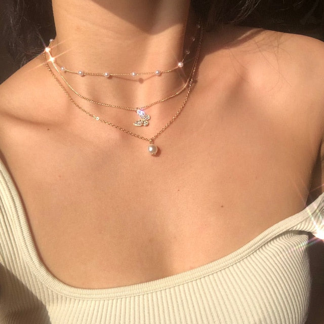2023 Boho Necklaces &amp; Pendants Vintage Multilayer Choker Necklace Women Fashion Collar Collier Femme Moon Jewelry Accessories - Charlie Dolly