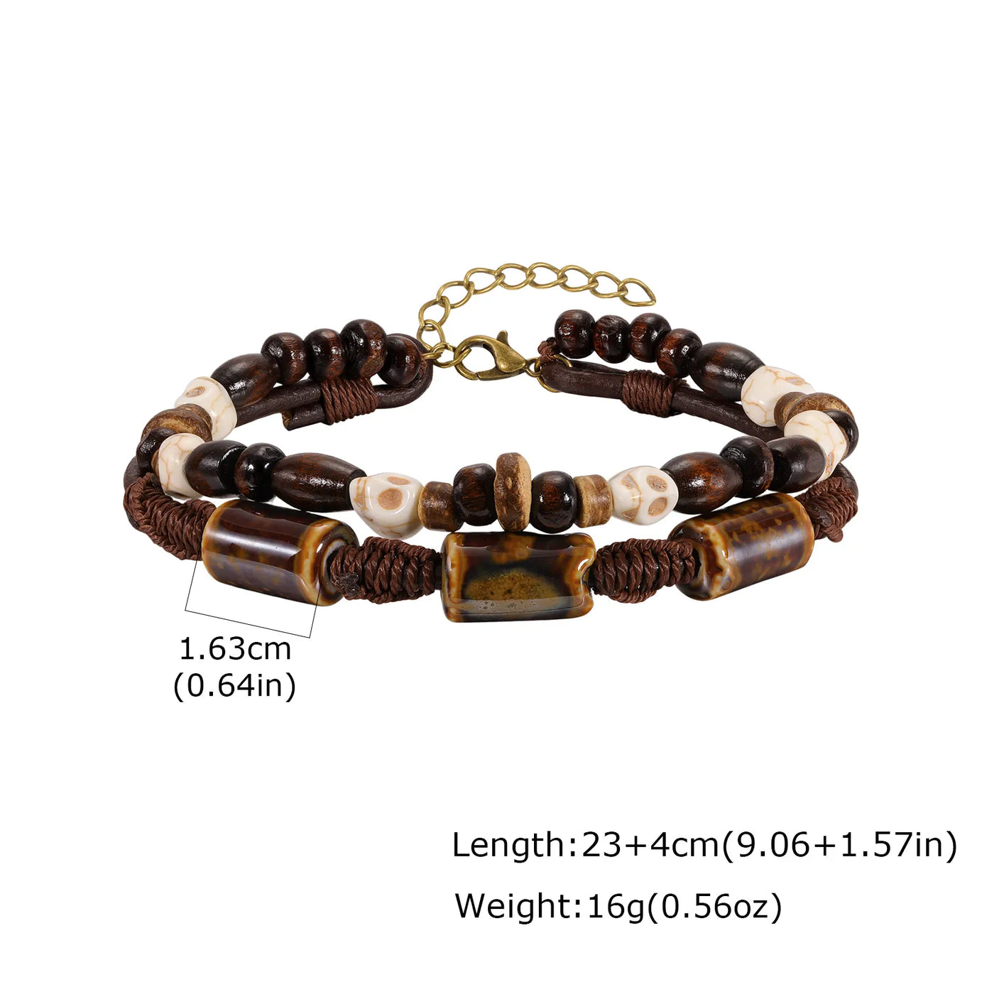 Cowrie Shell and Coconut Wood Bead Boho Anklet
