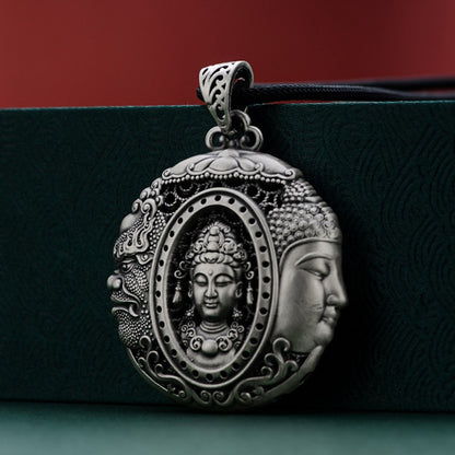 Retro Buddha Demon Pendant For Men Women Jewelry Personality Sweater Chain S925 Male Choker Necklaces Accessories
