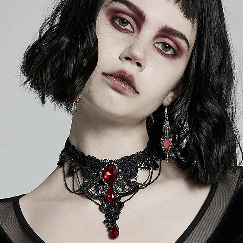 Dark Gothic Lolita Vintage Drop Earrings For Women Bat Butterfly Rose Heart Earring Punk Goth Halloween Masquerade Jewelry - Charlie Dolly