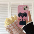 Barbie Pink Black Dress Iphone 14Promax13 Shell Fashion Women Mobile Phone Case Kawaii Cute Cartoon Cell Holder Girls Accessory - Charlie Dolly