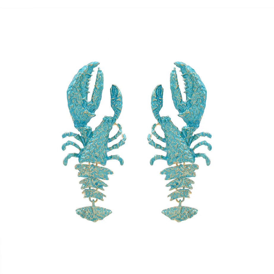 Enamel Lobster Ocean Drop Earrings Jewelry