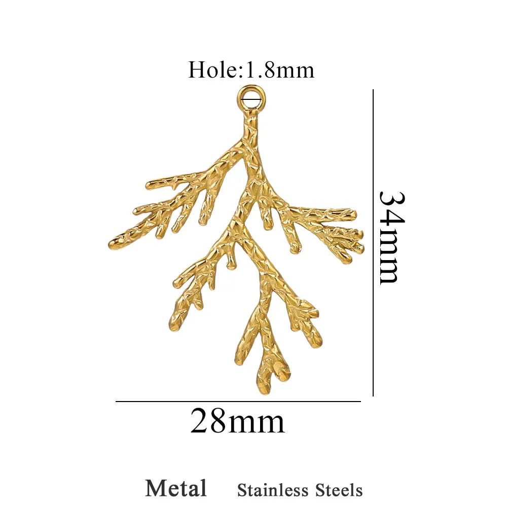5pcs Stainless Steel Earring Connector Charms Boho Gold Hollow Pendants for Women DIY Jewelry Earring Necklace Making Wholesale