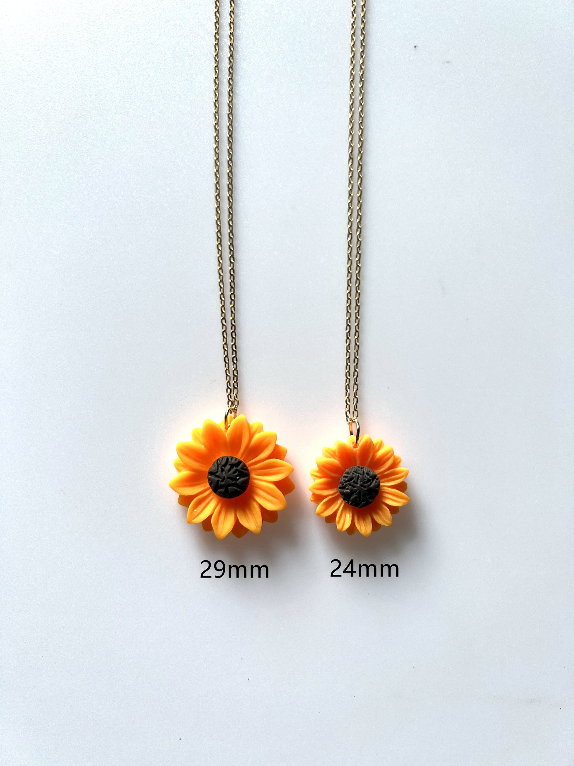 Resin Pendant  Sunflower Necklace for Women Stainless Steel Gold Color Long Chain Jewelry Accessories - Charlie Dolly