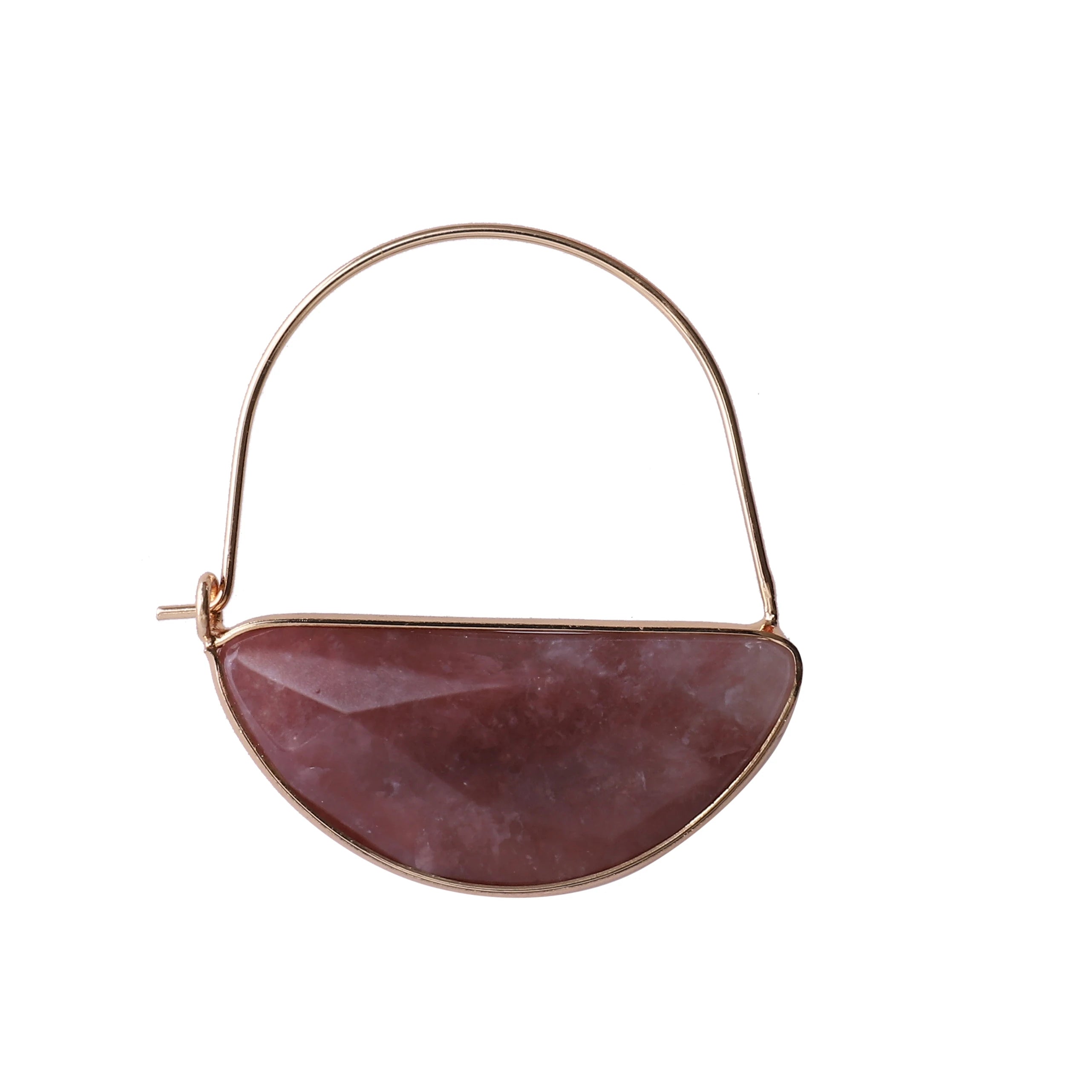 Moon Shape Natural Gemstone Earrings for Women Amethyst Earrings Wedding Festival Jewelry Gifts for Women