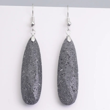 Silver Plated Long Water Drop Section Lapis Lazuli Pink Quartz Stone Hook Drop Earrings Elegant Women's Earring Fashion Jewelry - Charlie Dolly