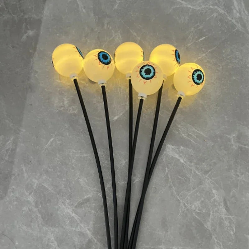 2024 Halloween Outdoor Solar Powered Scary Eyeball Lights Led Green Eyeball Blinking Firefly Lights Waterproof Solar Path Lights - Charlie Dolly