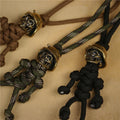 Skull Head Soldier King Keychain Lanyard Pendants Jewelry EDC Outdoor Knife Bead Tool Punk DIY Paracord Handmade Woven Accessory - Charlie Dolly