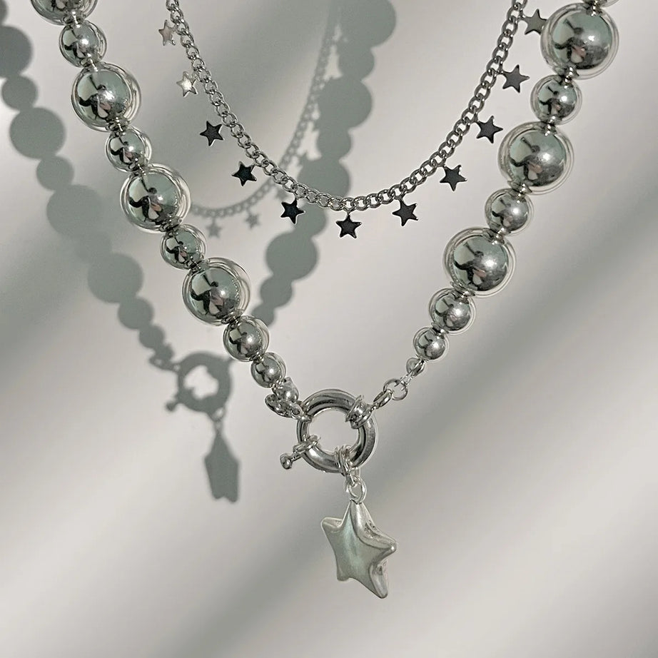Woven Bead Star Tassel Pendant Necklace Jewelry