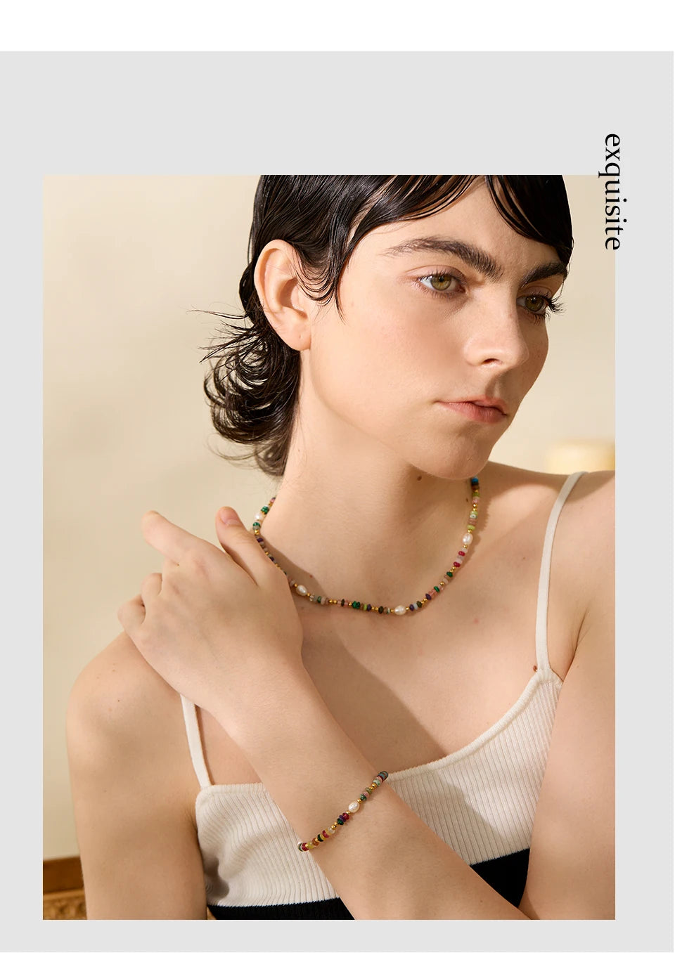 Yhpup Y2K Natural Pearl Stone Colorful Handmade Boho Necklace Women Stainless Steel Aesthetic Gold Color Fashion Jewelry