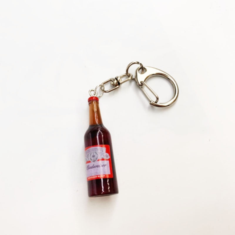 Wine Bottle Keychain Resin Simulation Mini Beer Cocktail Men Women Boyfriend Key Chain Alcohol Lovers Father's Day Gift - Charlie Dolly