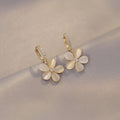 Cute Daisy Flower Pendant Hoop Earrings For Women Korean Sweet Circle Earrings Girl Wedding Party Jewelry Gift - Charlie Dolly