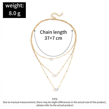 Trendy Zircon Pendant Multilayer Boho Choker Necklace