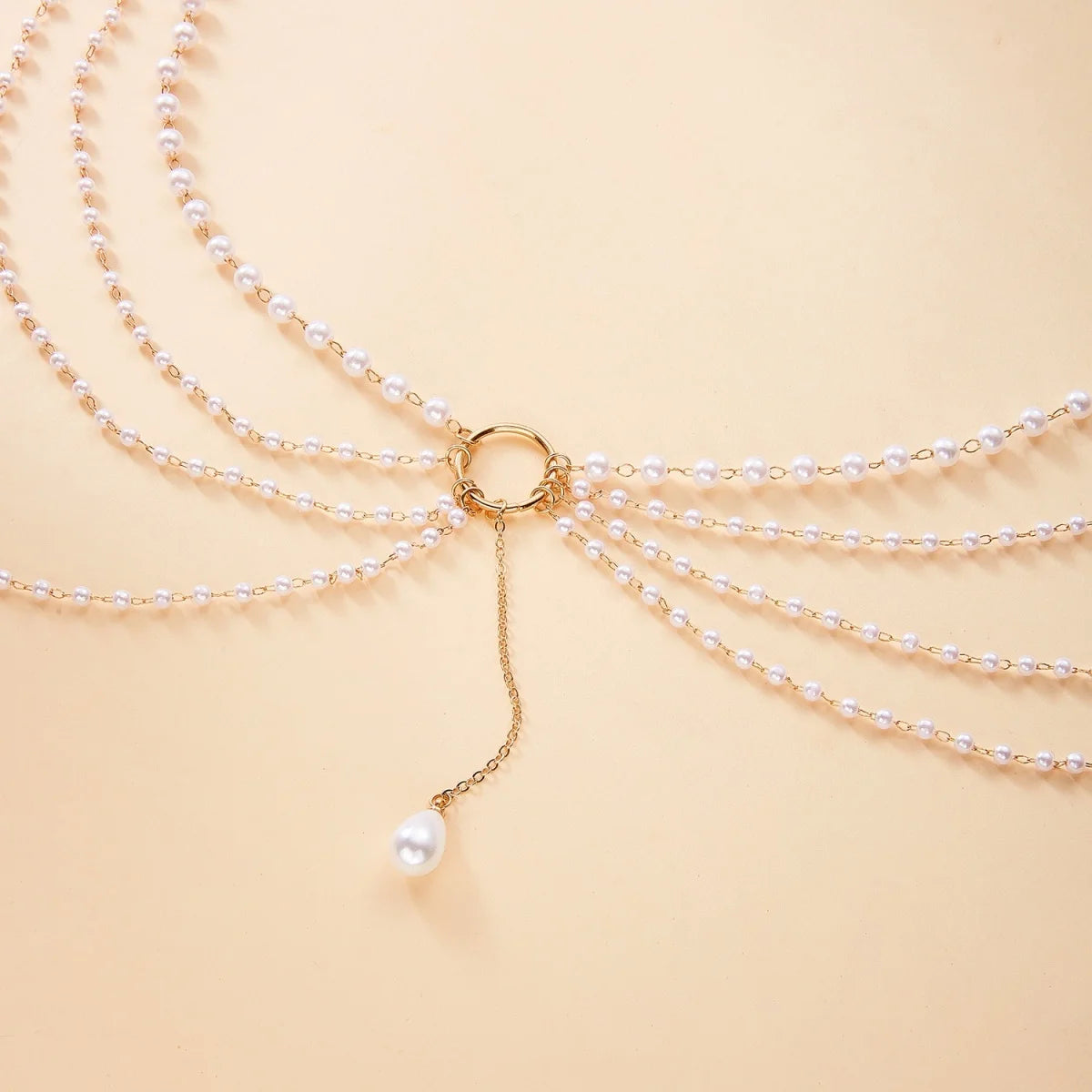 Baroque Irregular Imitation Pearl Beads Necklace For Women Men Minimalist Multilayer Pearl Chain Choker Versatile Body Jewelry