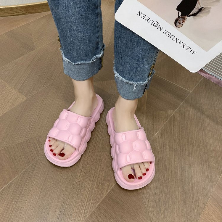 Bubble Thick Platform Cloud Slipper Women Summer Shoes 2023 Memory Foam Pillow Slides Comfy Home Flip Flops Outside Beach Sandal - Charlie Dolly