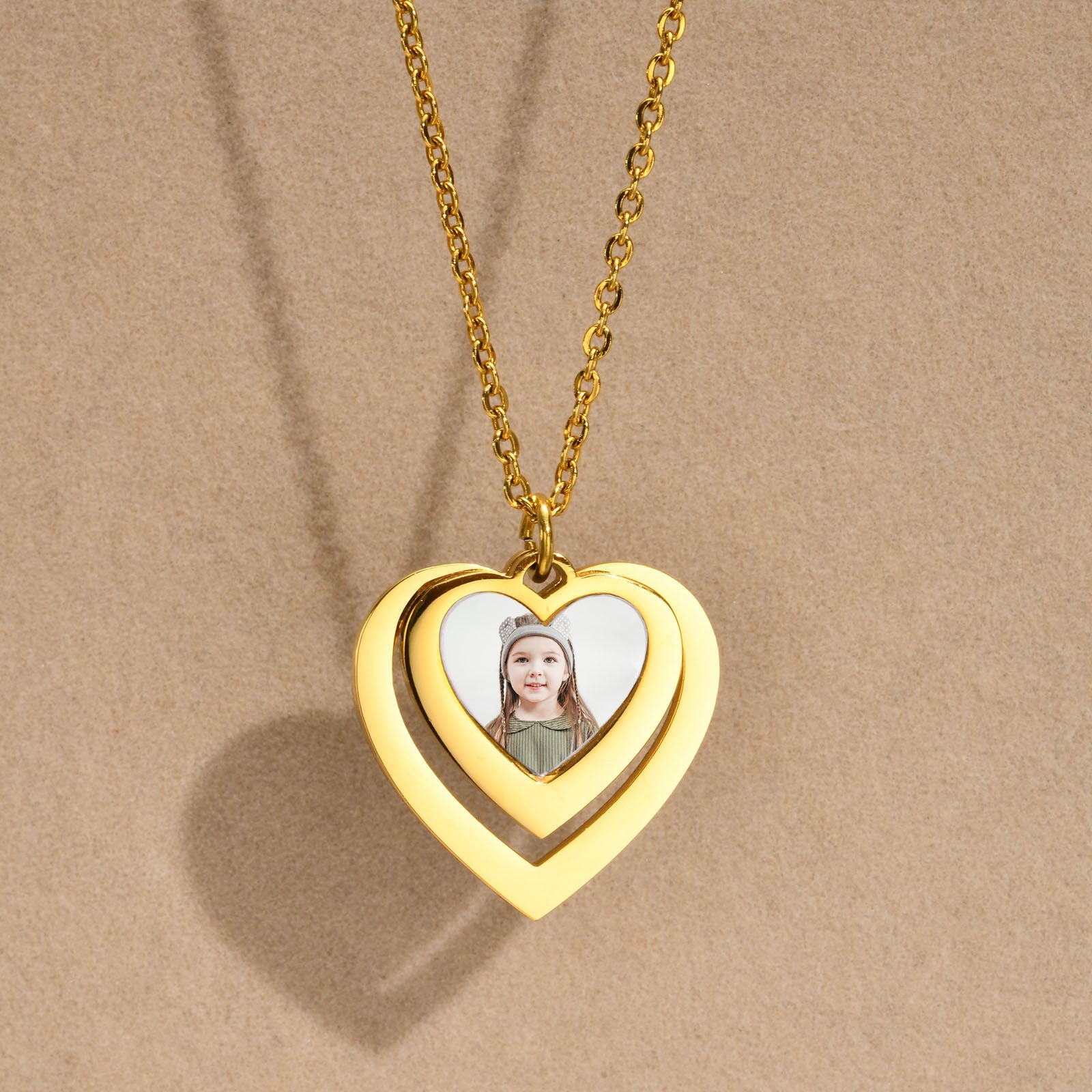 Vnox Free Personalize Photo Picture Necklaces for Women,Stainless Steel Heart Waterdrop Pendant Collar,Custom Engrave Gift - Charlie Dolly