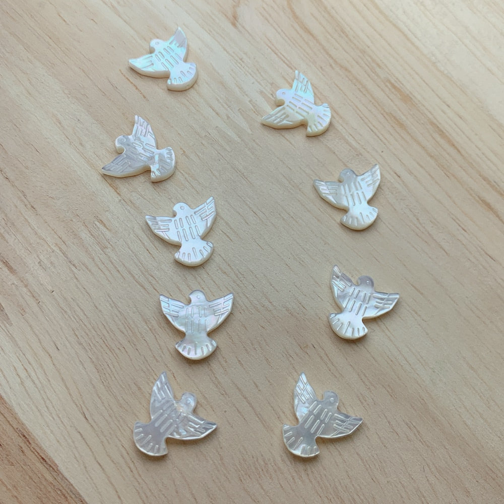 Natural Mother of Pearl Shell Peace Dove Beads Loose Gemstone For Jewelry Making DIY Necklace Bracelet Accessories Wholesale - Charlie Dolly