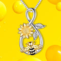 Bee Sunflower Necklace Flower Men's and Women's Collar Pendant Personality Fashion Send Girlfriend Birthday Christmas Gift - Charlie Dolly
