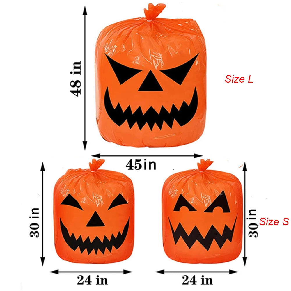 Halloween Outdoor Decorations For Home Pumpkin Plastic Garbage Leaf Bags Yard Decor Lawn Bag Happy Halloween Party Props 2024 - Charlie Dolly