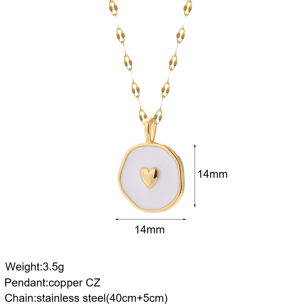 Heart Evil Blue Eye Sun Necklace for Women Cute Dog Bee Elephant Gold Color Pendant Woman&#39;s Collars Long Stainless Steel Chains - Charlie Dolly