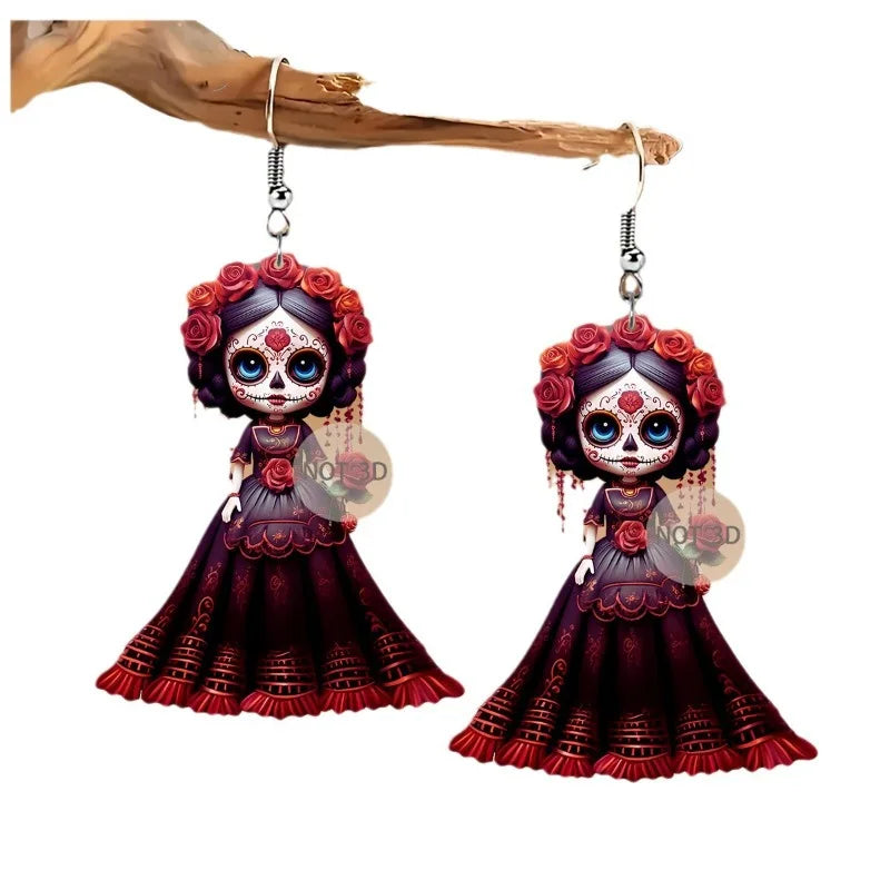 Fashion Acrylic Gothic Earrings Halloween & Day of the Dead Gifts Unique Fashion Accessories Suitable for Personality - Charlie Dolly