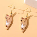 Trendy Cute Kitten earring for women Cartoon Girl Flower Cat drop Earrings Sweet and Fresh Earrings gift - Charlie Dolly