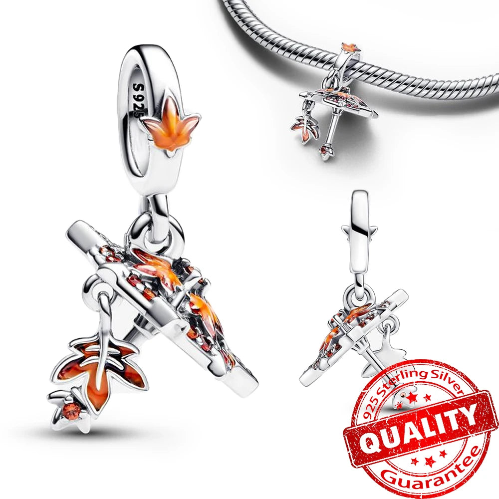 High Quality 925 Sterling Silver Lotus Coral Seahorse Love Cube Fortune Bag Pendant Fit DIY Bracelet Necklace Wedding Party Gift