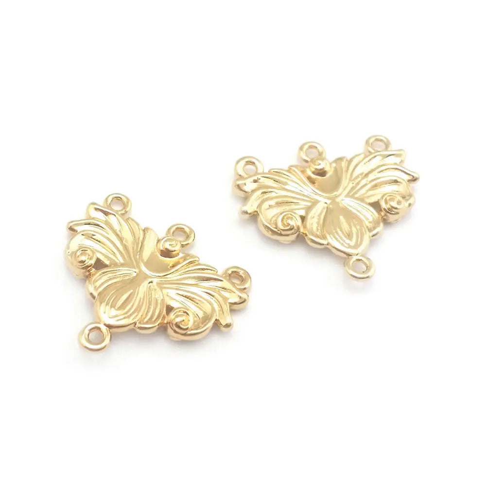 18K Gold Color Brass Lotus Flower Charms Pendants High Quality Diy Necklace Earrings Jewelry Making Accessories