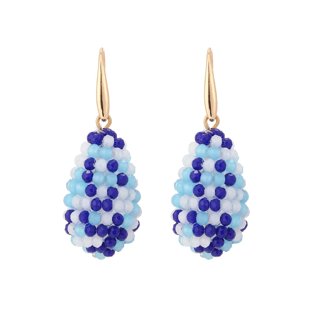 INKDEW Long Drop Earrings Beaded Multicolor Handmade Threading Crystal Big Earrings for Women Gift oorbellen Jewelry boho EA005