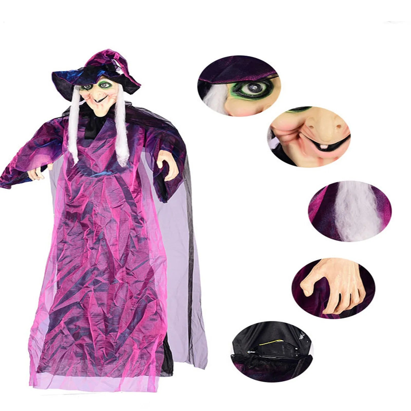 Halloween Decoration Voice Control Witch Large Hanging Ghost Luminous Soundmaking Bar Ghost House Horror Decoration - Charlie Dolly