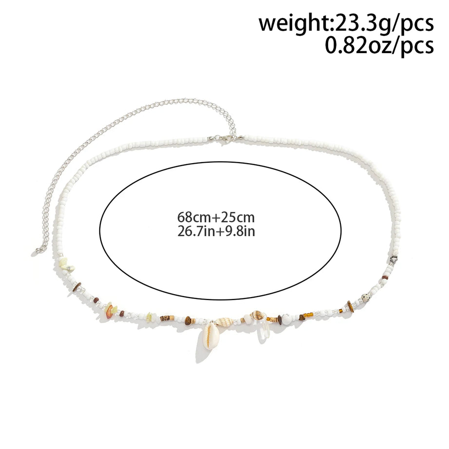 Acrylic Shell and Seed Bead Boho Waist Chain
