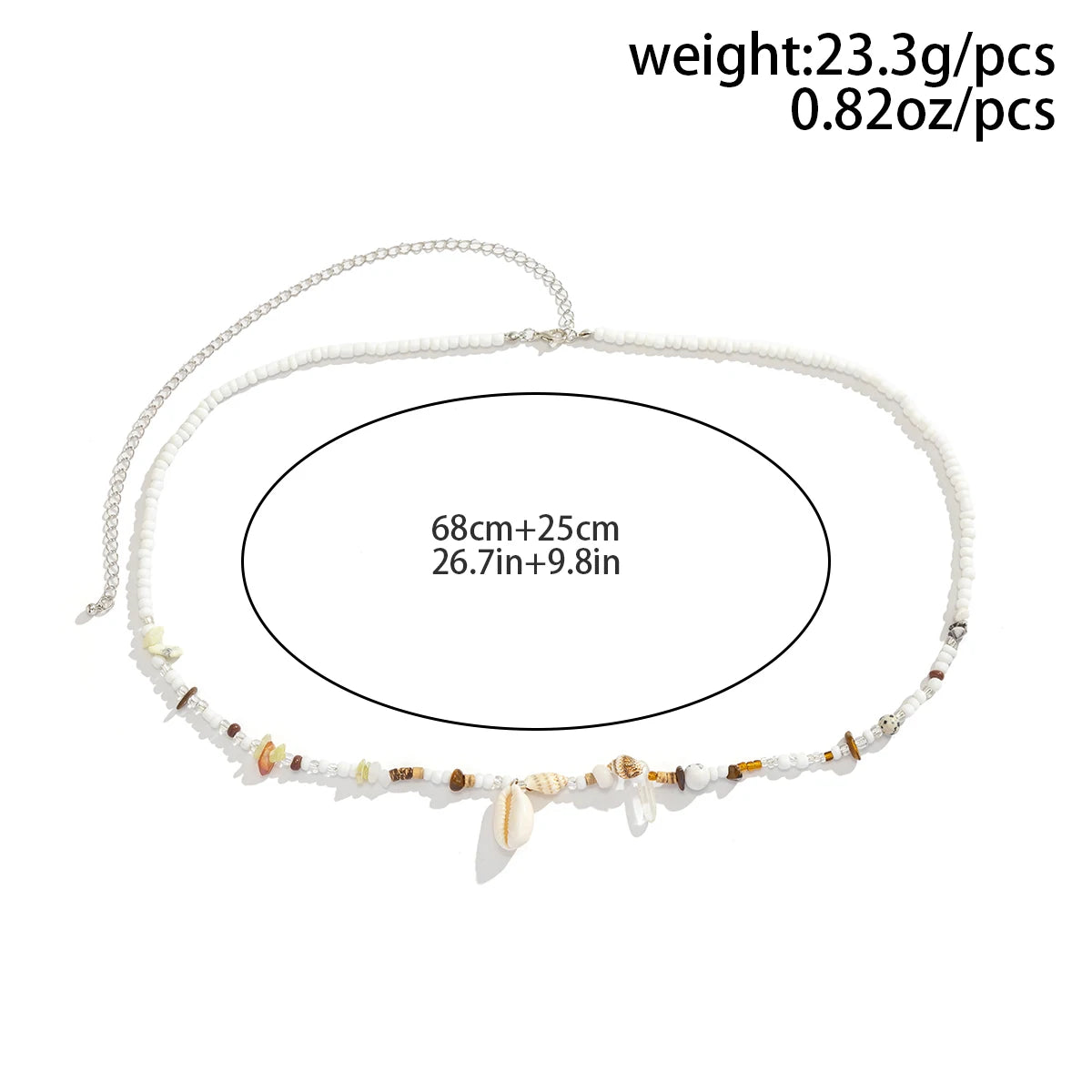 Salircon Boho Acrylic Shell Pendant Waist Chain Ethnic Style Mixed Seed Beads Beaded Belly Chain Summer Beach Women Body Jewelry